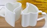 Fine Bone Lover Thermal Cup Novelty Espresso Cups Heart Shaped Porcelain Cup