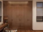 Modern Elegant Stainless Steel Walk In Closet Wood Effect Powder Coating