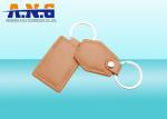 Custom 125khz 1 Rfid Key Fob , Printable Brown Leather Rfid Key Chain