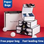 Self Foldable White Black Gift Packaging Box For Necklace Accessories