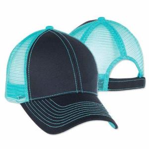 China Custom Mega Mens Mesh Ball Caps Contrast Stitch Trucker Two Tone Classic Cotton Blend factory
