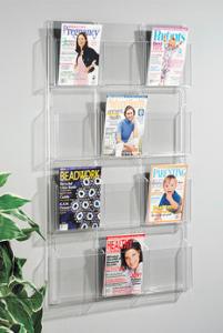 China Clear Acrylic Wall Hanging Magazine Rack factory