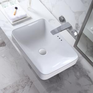China Table Top Basin Bathroom Sink Ceramic Color White Counter Top Hand Rectangular Art Wash Basin factory