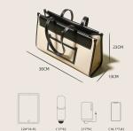 Hasp Oversized Leather Tote Bag Square Lychee Handbags
