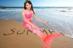 Stretchable Childrens Mermaid Tails , Toddler Mermaid Tail For 3 - 14 Year Old