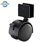 U Plate Nylon Black Replacement Caster Wheels Workbench Castors With Brake