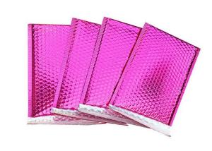 China Custom Colored Purple Metallic Bubble Mailers Envelope Shock Absorbent factory
