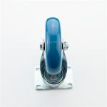 Q345 Blue Polyurethane Flat Bottom PU Caster Wheels For Kitchen