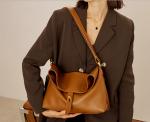 31cm Womens Leather Bag Fake Real Leather Hasp Closure