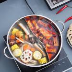New Design Silver Kitchen Stock Pot Stainless Steel Shabu Shabu Induction Hot