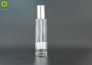 China Clear Moisturizer Glass bottle , 100ml Skin Care Lotion Pump Bottle factory