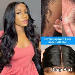 Ready to Ship Brazilian Virgin Hair Body Wave 180% Preplucked 13x6 HD ransparent