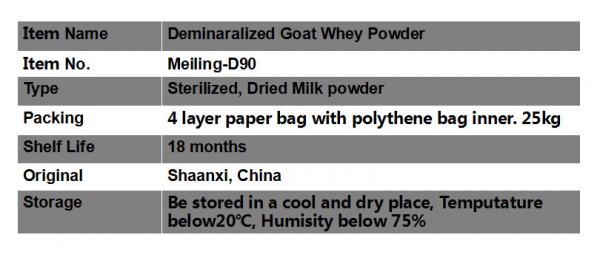 D90 Grade 25kg Edible Grafde desalted Goat Milk Whey Powder