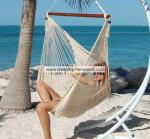 Large Caribbean Hammock Chair Creamy , Outdoor 2 Person Hammock Swing Chair With