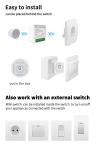 16A 433Mhz Wireless Kinetic Energy Switch 2 Way Push Button Waterproof Light