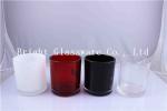 Colorful Glass Candle Holder , Candle Jar With Lid Cover