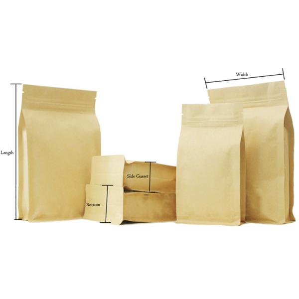 Resealable Snack Stand up Zipper Pouch Plastic Aluminum Foil Lined Kraft Packaging Food Paper Bags with Window