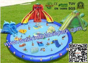 China Customized Outdoor Inflatable Water Park for Adults , Inflatable Pool Water Slides factory
