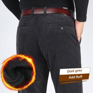 China Autumn and Winter Casual Pants Plus Fleece Warm Winter Corduroy Thickened Loose Men Trousers factory