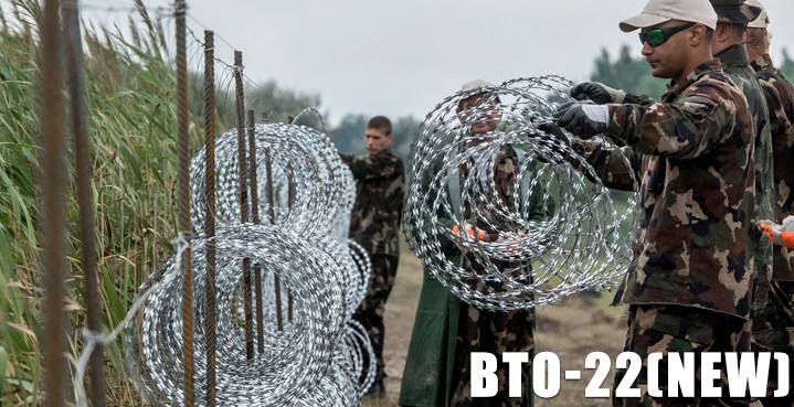 Low Carbon Cross Type Hot Dip Galvanized Razor Wire 500mm Coil Diameter 22mm±1mm