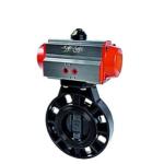 Electric Plastic PVC Butterfly Valve Flange Pattern Straight Through Type