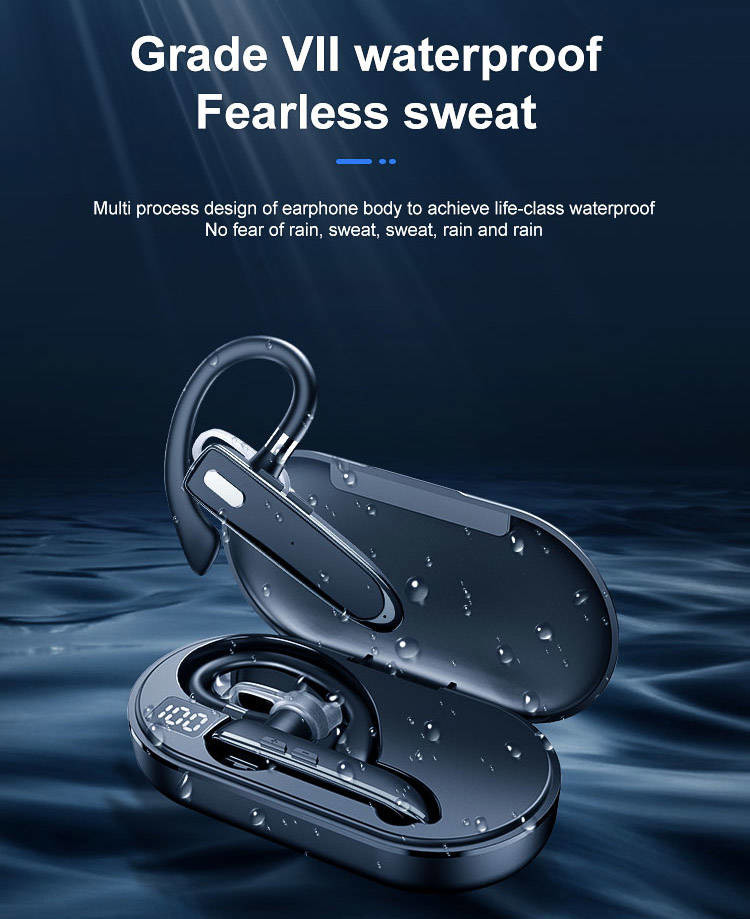 Waterproof Wireless Earhook Headphone 500 MAh Battery For Running