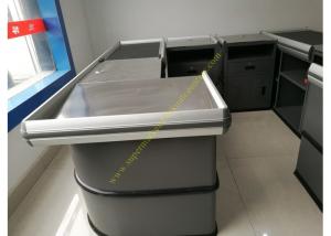 China Electronic Supermarket Conveyor Belt Checkout Counter With Electrical Engine factory