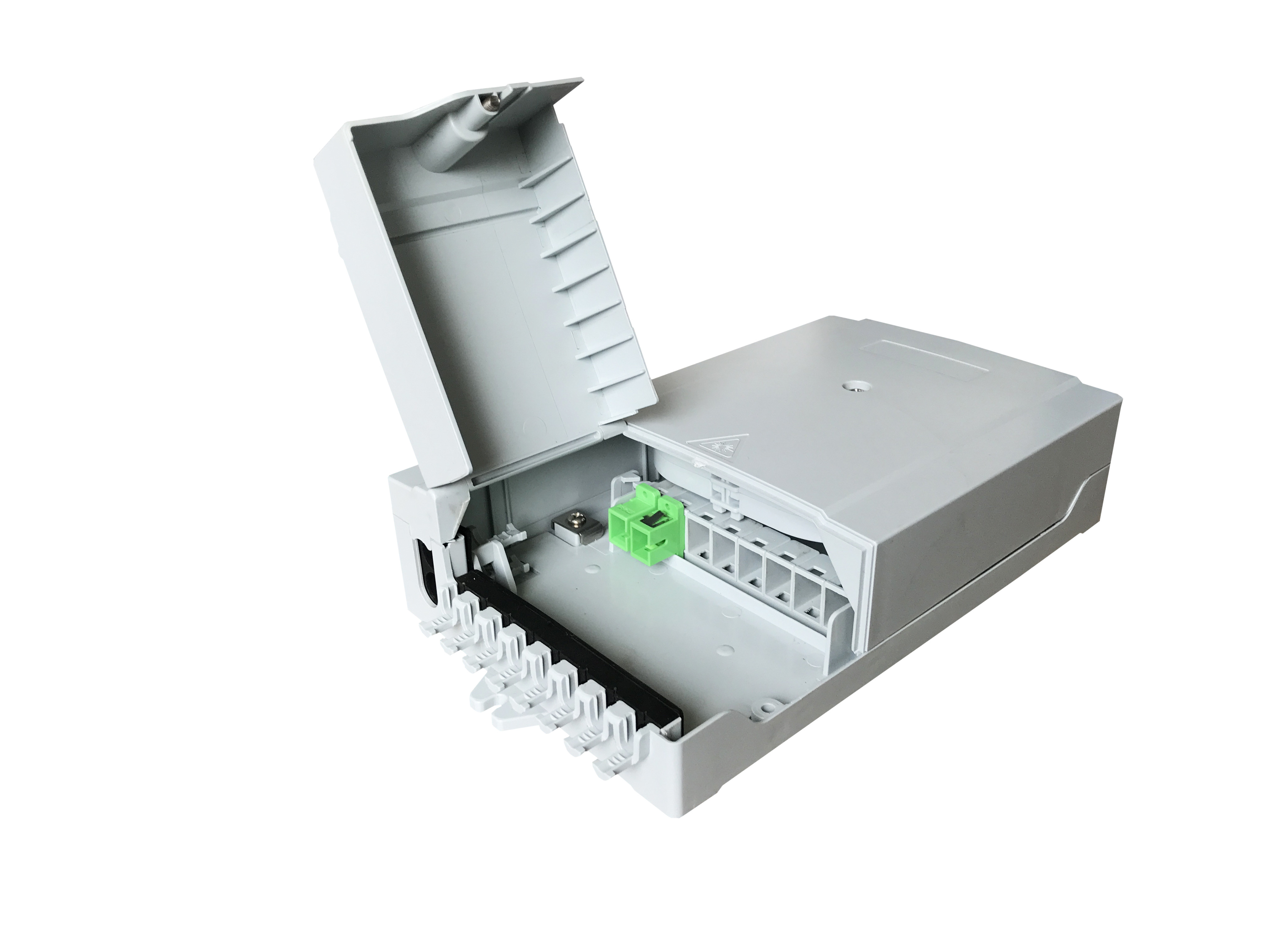 GFS-8ZT-1,fiber distribution box,splitter box,Max Capacity 8 cores,,size 235*126*52mm, Material: PC+ABS,IP 65