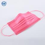 S&J Disposable 3 layers colorful pink color Earloop face mask