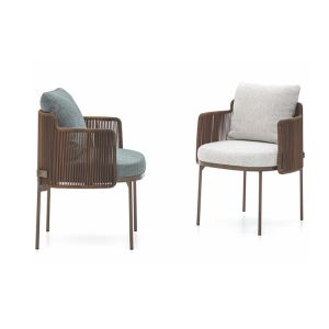 Classic Designed 60cm Width 75cm Height Rattan Garden Dining Chairs Stacking