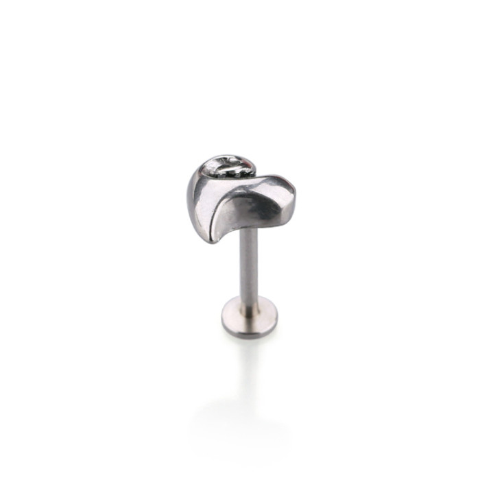 Heart shaped stainless steel internal thread lip ring on hot sale