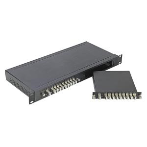China 1U 19'' Rack Chassis 8CH CWDM DWDM Mux Demux Wavelength Division Multiplexer With 2 Slot LGX Box factory