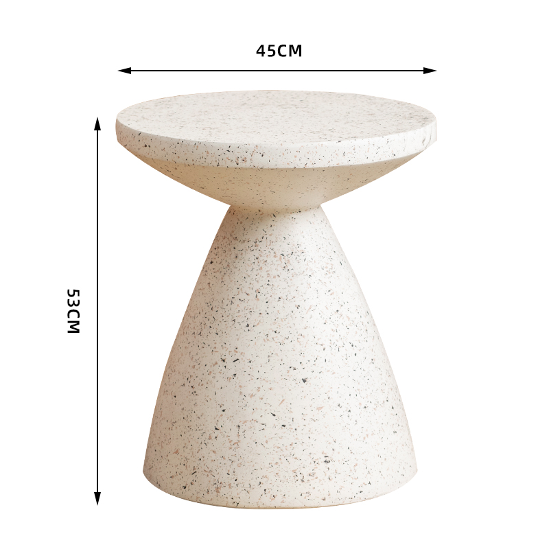 Round White Stone Cafe Table For Apartment Customizable