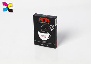 China Food Instant Coffee Printed Cardboard Boxes Black Red Card Shape Embossing factory