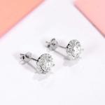 925 Sterling Silver Hip Hop Custom Moissanite Jewelry Stud Earrings 2ct Diamond
