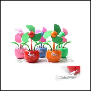 China Hot Sale Customed promotional Eco ABS apple sun desk usb flower mini fan printed logo gift factory