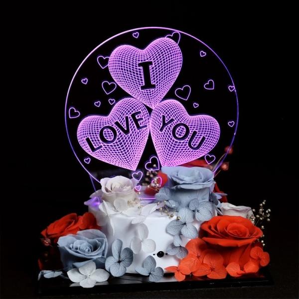 Preserved flower with 3D light real infinity flower gift Natural Fresh flower