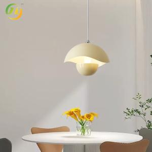 China Cream Bud Ball Pendant Light Nordic Modern Simple LED Chandelier Warm White Painted factory