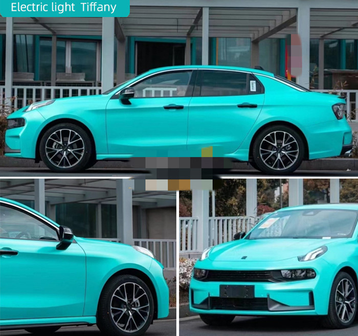 Matte Tiffany Car Wrap Film Air Release With Removable Acrylic Adhesive