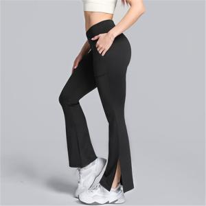 China Low Rise Flare Leg Yoga Pants Custom Logo factory