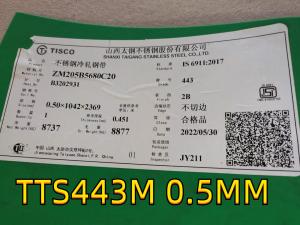 China ASTM A240 443 Stainless Steel Sheet AWS 1.4435 Stainless Steel Properties factory