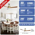 Decorative LED Light Solid Wood Ceiling Fan With 5 Speed Remote Control