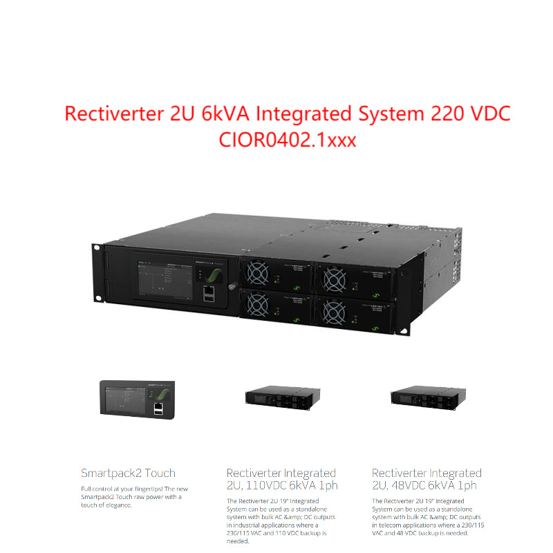 Eltek 48Vdc 19inch 5U Telecom 16kw 300A CTO System Smartpack Touch Controller with distribution breakers