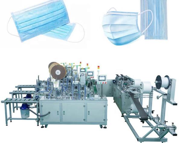 3 Layers Disposable Mask Making Machine , High Capacity Surgical Mask Making