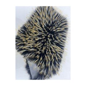 China Soft and Luxurious High Pile Faux Fur Collar in Black with Orange Yellow Tip Dye factory