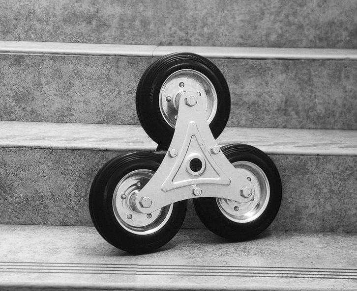 160mm Black Rubber Stair Climbing Caster with Roller Bearing