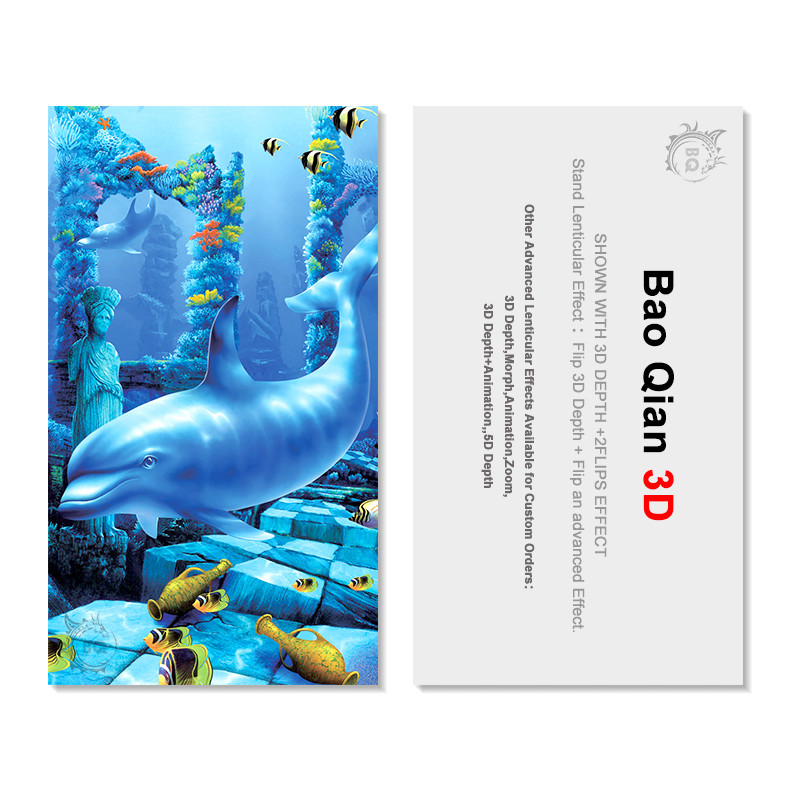 Eco - Friendly Material 3D Lenticular Card Round / Square Shape Support Printing Service