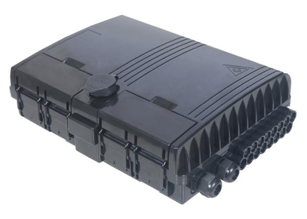16 Core Outdoor Fiber Optic Distribution Cabinet Black PC ABS PE Fiber Splicing