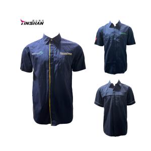 China Black Work Shirts Polyester Uniform Cotton Workwear with Generous Abrasion Resistance factory
