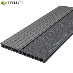 China EUROPEAN Style Outdoor Wood Plastic Composite Flooring Double-side 3D Embossing Grooved Deck Board factory